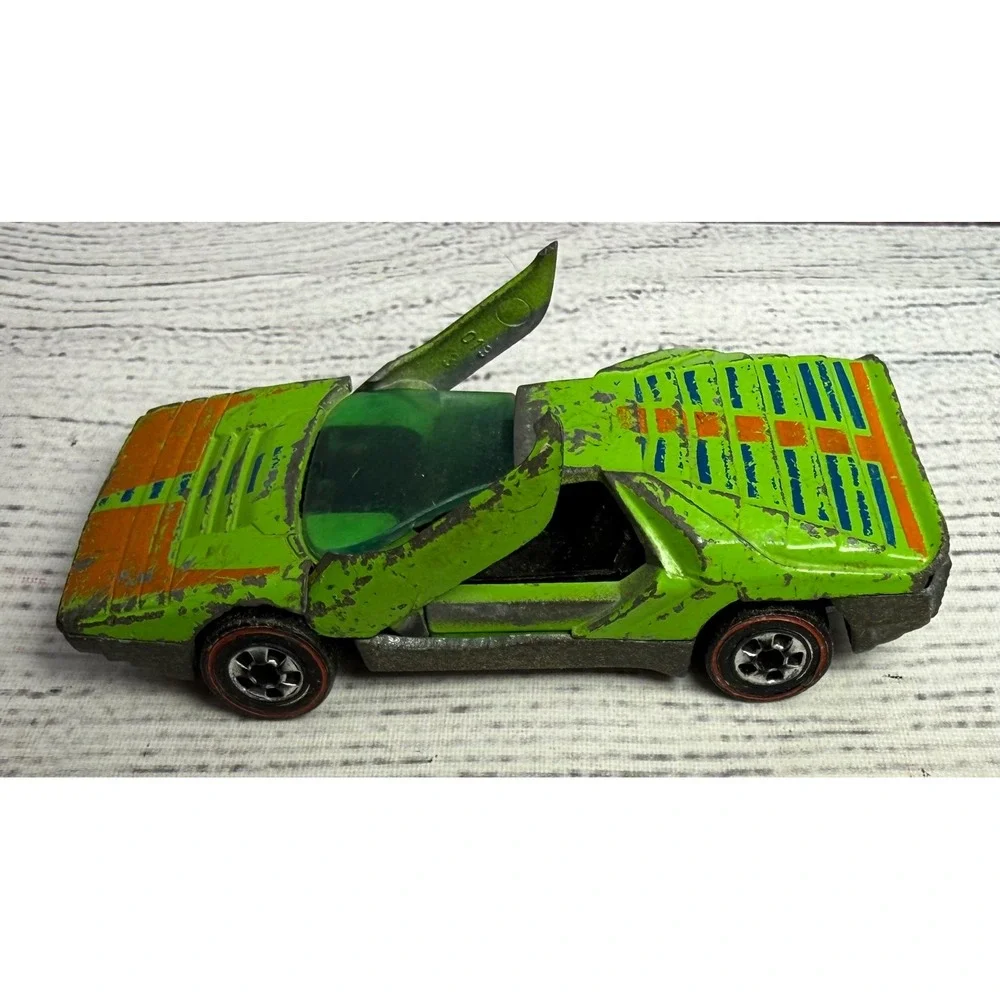Hot Wheels Redline Carabo 1969 Vintage Diecast Lime Green Hong Kong Mattel‎